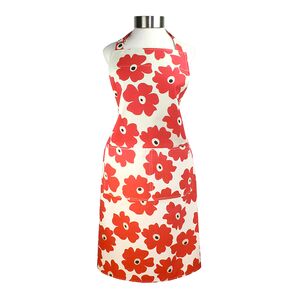 Mukitchen Solid Apron Poppy Red and Beige 26 x 35inch Mukitchen Solid Apron Poppy Red and Beige 26 x 35inch